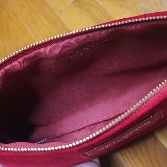 Dolce & Gabbana Beauty Cosmetic Bag Red Velvet Pouch - Picture 6 of 7